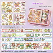 Cute Tape Sticker Gift Box Cartoon Stickers Suit Children's Film Sticker