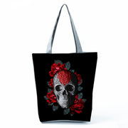 Portable Large Capacity Skull Printed Handbag