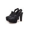 Platform Spike High Heels Buckle Retro Slingbacks  Womens Shoes Heels Pumps