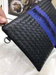Men's Versatile Waxing Calf Skin Handmade Woven Men's Bag Trendy Fashion Clutch