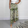 Women's Summer Bohemian Vacation Vintage Printed Satin Casual Pants