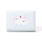 Cute Ladies Card Holder Fashion Cross Pattern Three Fold