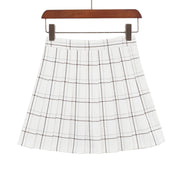 Plaid Pleated High Waist Skirt A- Line Skirt