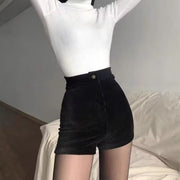 Women's High Waist Wide Leg Corduroy Shorts