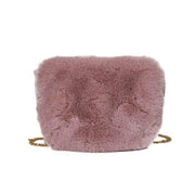 Women's Fashion Simple Artificial Wool Chain Bag