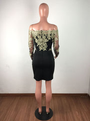 Water-soluble Lace Tube Top Long Sleeve Dress