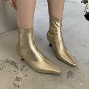 Square Toe Stiletto Heel Fashion Slimming Temperament High Heel Boots