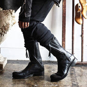 Japanese Irregular Deconstructed Leather Boots Men Retro