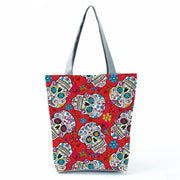 Portable Large Capacity Skull Printed Handbag