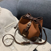 Bucket PU Leather Handbag For Women Luxury Messenger Shoulder Bag