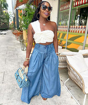 Personality Street Fashion Straight Wide Leg Pants