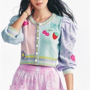 Autumn New Embroidery Sweet And Loose Retro Lazy Style Short Sweater Coat
