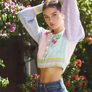 Autumn New Embroidery Sweet And Loose Retro Lazy Style Short Sweater Coat