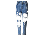 Ripped Jeans High Waist Women Ripped Hole Knee Skinny Pants