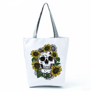 Portable Large Capacity Skull Printed Handbag
