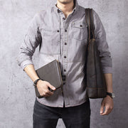New Simple Retro First Layer Cowhide Handbag Men