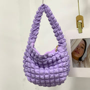 Women's Fashion Casual Solid Color Pleated Clouds Underarm Bag