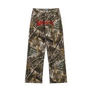 Vintage Street Alphabet Towel Embroidered Camouflage Jeans For Men And Women