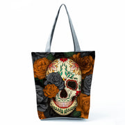 Portable Large Capacity Skull Printed Handbag