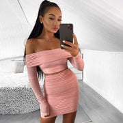 New Amazon Sexy Pleated One Shoulder Skirt