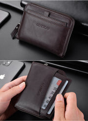 Men's Retro Multi-Card Short Wallet PU Waterproof Wallet Coin Clip Wallet