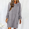 Loose Long-sleeved Plush Sweater Dress