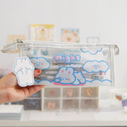 Girls Simple Japanese Large-capacity Storage Bag Transparent Pencil Case