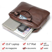 Genuine Leather Large Capacity Briefcase Men's Horizontal First Layer Cowhide Computer Storage Bag