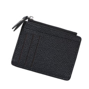 Women's Bag Holder Zipper Solid Color Lychee Pattern Business Cards
