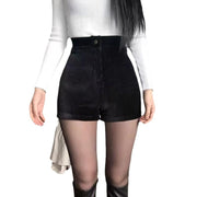 Women's High Waist Wide Leg Corduroy Shorts