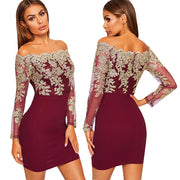 Water-soluble Lace Tube Top Long Sleeve Dress