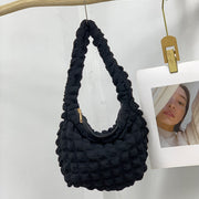 Women's Fashion Casual Solid Color Pleated Clouds Underarm Bag