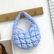 Women's Fashionable Pleated Puff Cloud Plaid Handbag