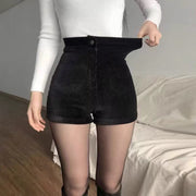 Women's High Waist Wide Leg Corduroy Shorts
