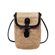 Women's Simple Casual Straw Phone Crossbody Bag