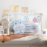 Girls Simple Japanese Large-capacity Storage Bag Transparent Pencil Case
