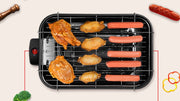 Household barbecue square non-smoking electric oven carbon steel plate knob temperature control Korean electric baking tray customization