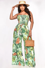 Women's Design Sense Painted Print Tube Top Jumpsuit