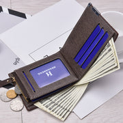 Men's Short Checked Horizontal Coin Purse