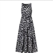 Sleeveless Belt Irregular Cake Maxi Dress