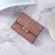 Short Style Solid Color Three Fold Student Coin Purse Female