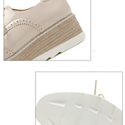 British Style Lace-up Thick-soled Muffin Shoes