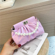 All-match Pearl Hand Pleated Cloud Bag Women's Shoulder Bag