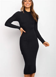 Women's Suits Sweater Dresses Women's Solid Color Backless Bow Tight Dresses