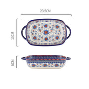 Underglaze Ceramic Cutlery Round Baking Tray