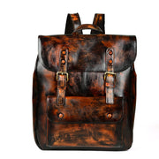 Retro Neutral Casual Top Layer Cowhide Backpack