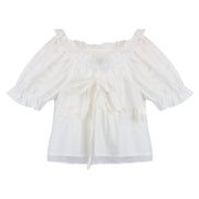 French Short Puff Sleeve Navel Sweet And Spicy Short