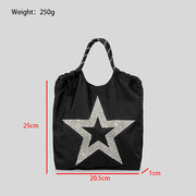 Five-pointed Star Oxford Cloth Pull-belt Handbag Women's Simple