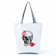 Portable Large Capacity Skull Printed Handbag