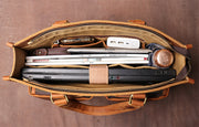 Vintage Cowhide Men's Handbag Business Briefcase